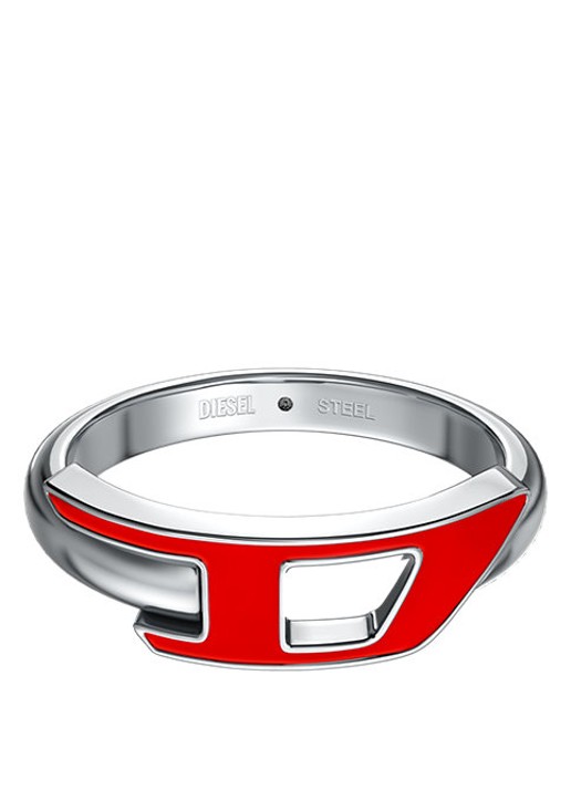 Diesel D Logo ring DX1688040 - detail 3 zilver