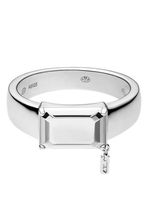 Diesel D Logo ring van zilver DL1365040 - detail 2 zilver