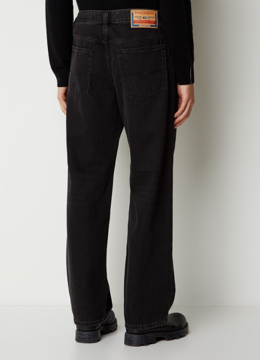 Diesel D-macro straight leg jeans met gekleurde wassing - achterkant 3 zwart