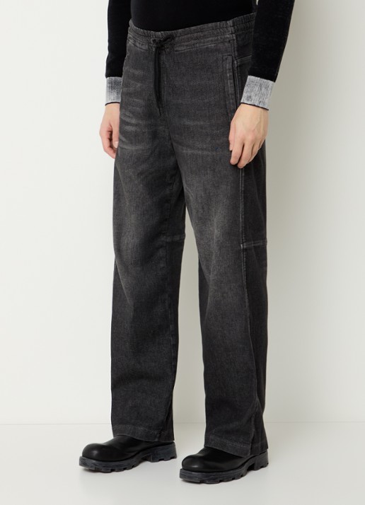 Diesel D-Martyans straight leg joggingbroek van denim met trekkoord