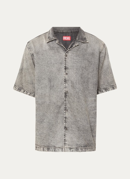 Diesel D-Nabil regular fit overhemd  - voorkant 2 grijs