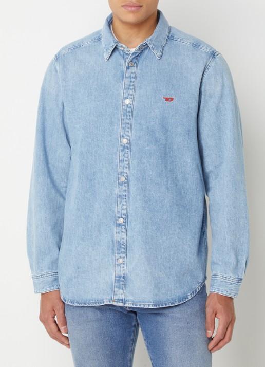 Diesel D-Simply overshirt van denim met logoborduring