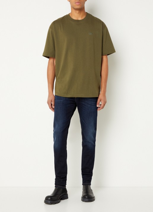 Diesel D-Strukt slim fit jeans met donkere wassing  - voorkant 4 indigo