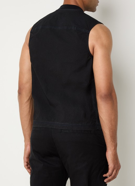 Diesel D-Sund-D-N Jogg bodywarmer met opstaande kraag - achterkant zwart