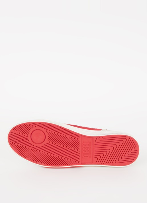 Diesel D-verse Low sneaker van canvas met destroyed afwerking - detail 5 middengrijs