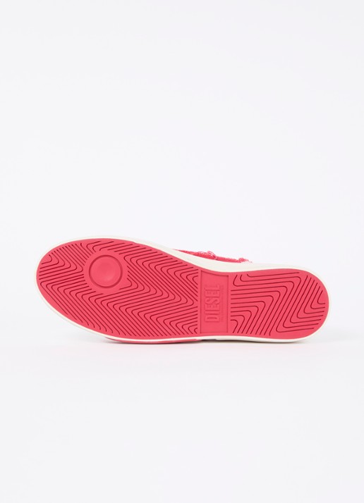 Diesel D-verse Low sneaker van canvas met destroyed afwerking - detail 5 wit