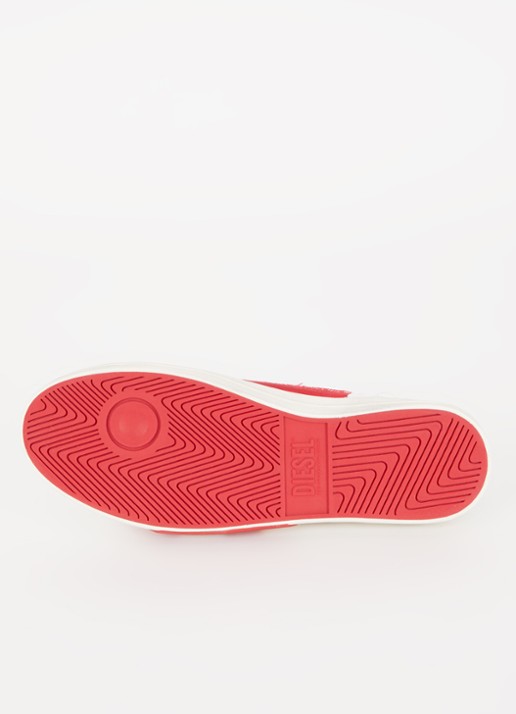 Diesel D-verse Mid sneaker van canvas met destroyed afwerking - detail 4 wit