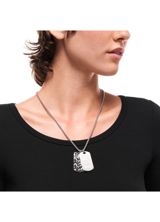Diesel Diesel Font ketting DX1735040 - detail 3 zilver