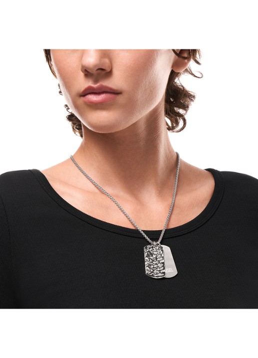 Diesel Diesel Font ketting DX1735040 - detail 4 zilver