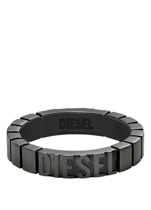 Diesel Diesel Font ring met logo DX1612060 - detail 3 antraciet