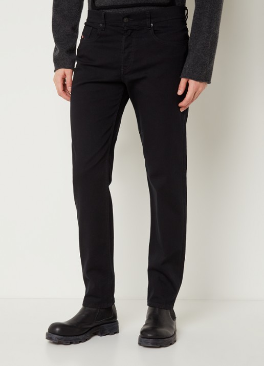 Diesel Finitive straight leg jeans met donkere wassing  - detail 2 zwart