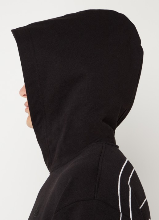 Diesel Hoodie met backprint en logoborduring  - detail 2 zwart