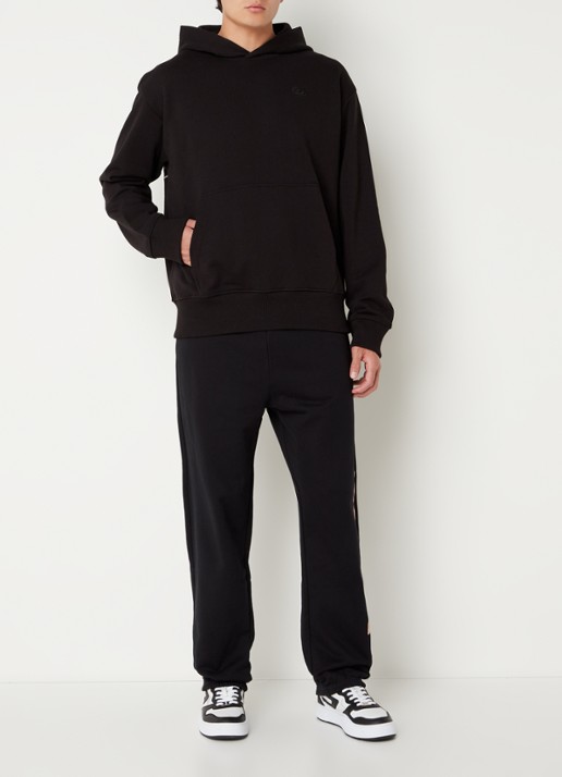 Diesel Hoodie met backprint en logoborduring  - voorkant 5 zwart