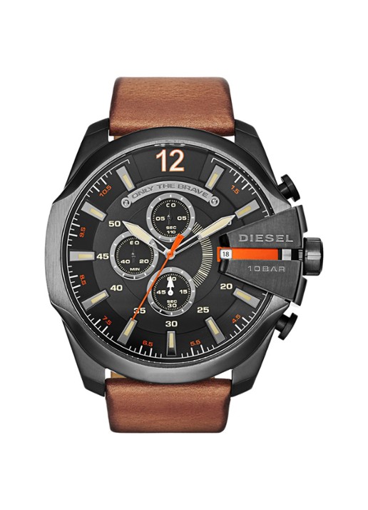 Diesel Horloge Mega Chief bruin DZ4343