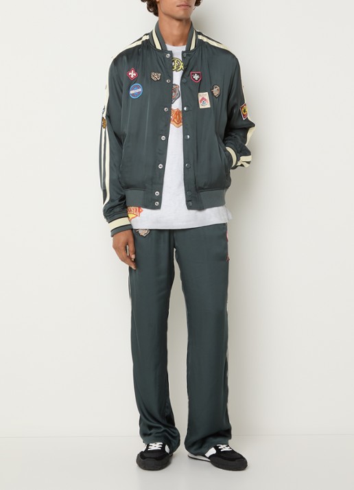 Diesel J-Annu baseball jack met print - voorkant 4 bronsgroen