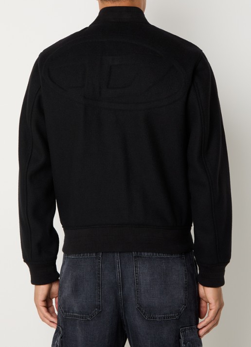 Diesel J-Arry baseball jack in wolblend - achterkant zwart
