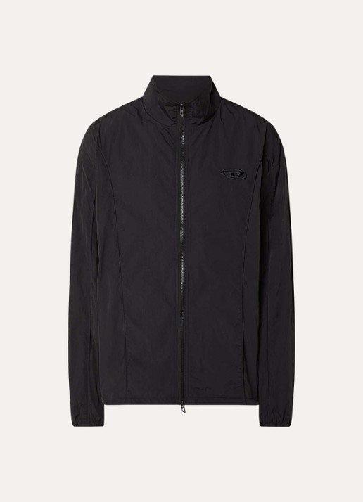 Diesel J-Five-Wrd-Akad jack met logo en steekzakken - voorkant 2 zwart