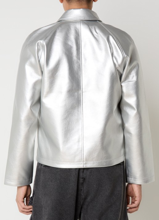 Diesel J-Thome jack met ritszakken en metallic finish - achterkant 3 zilver