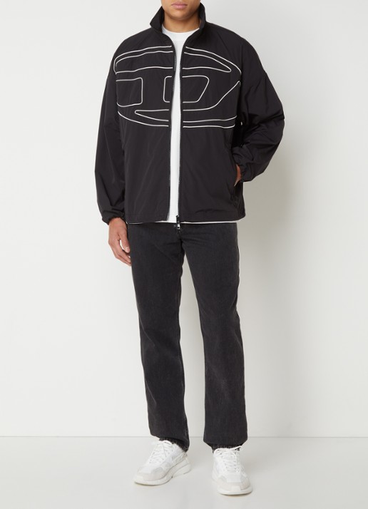 Diesel J-Vatel jack met ritsakken en logo - voorkant 4 zwart
