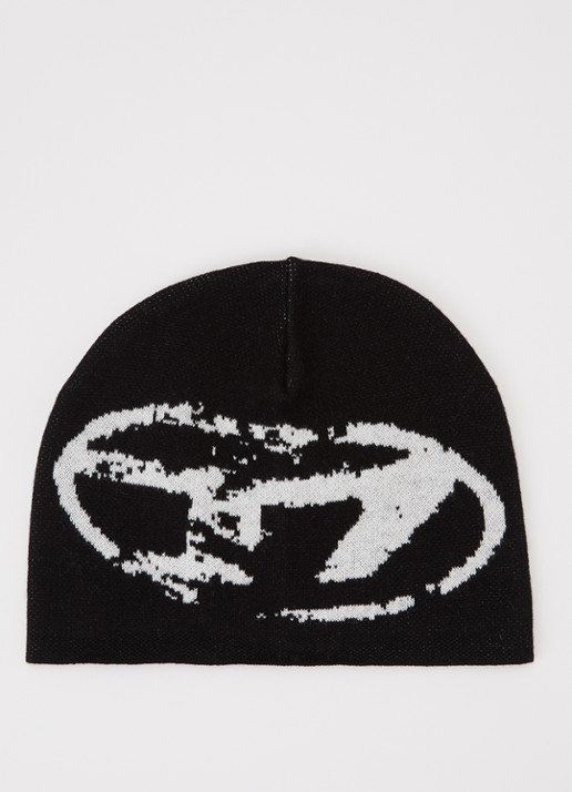 Diesel K-apitan muts met logo - voorkant zwart