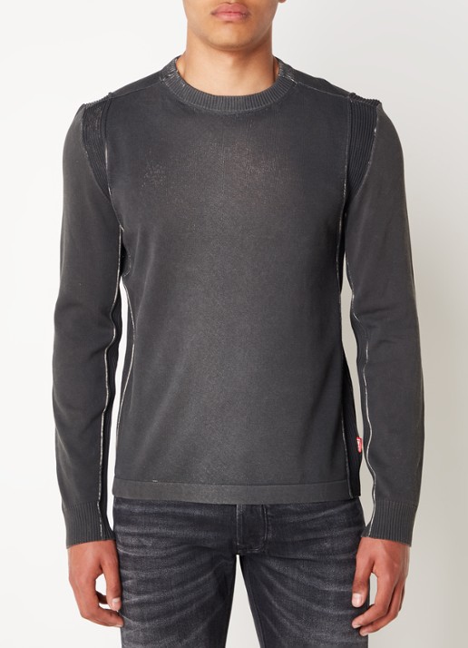 Diesel K-denim fijngebreide pullover met stretch