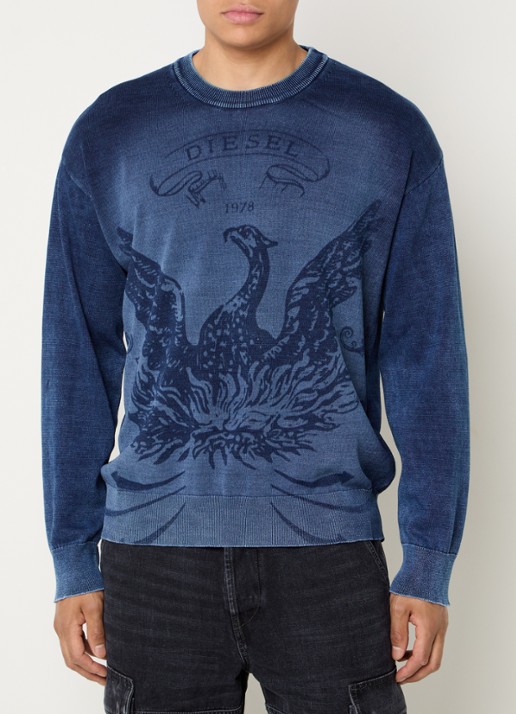 Diesel K-Fenicol fijngebreide pullover met logoprint