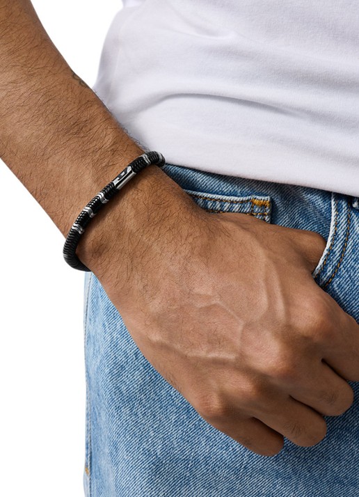 Diesel Kralenarmband met logo DX1574931 - detail 2 zilver