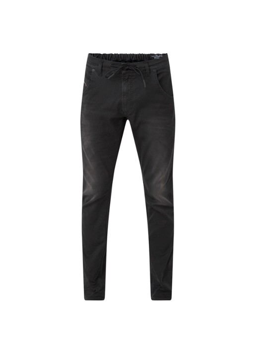 Diesel Krooley-E-Ne tapered joggjeans met stretch - voorkant 4 antraciet