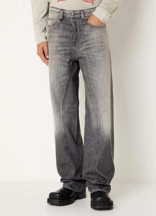 Diesel Loose fit jeans met siernaad en verwassen afwerking