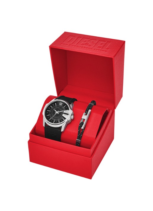 Diesel Master Chief horloge en armband set van 2 DZ4700SET - detail 4 zilver