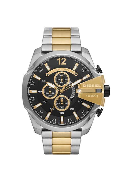 Diesel Mega Chief Horloge DZ4581 - voorkant zilver