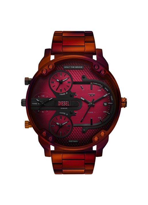 Diesel Mr. Daddy Slim horloge DZ7491 - voorkant rood