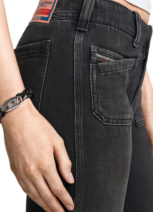 Diesel Oval D armband met logo DX1611931 - voorkant 2 zwart