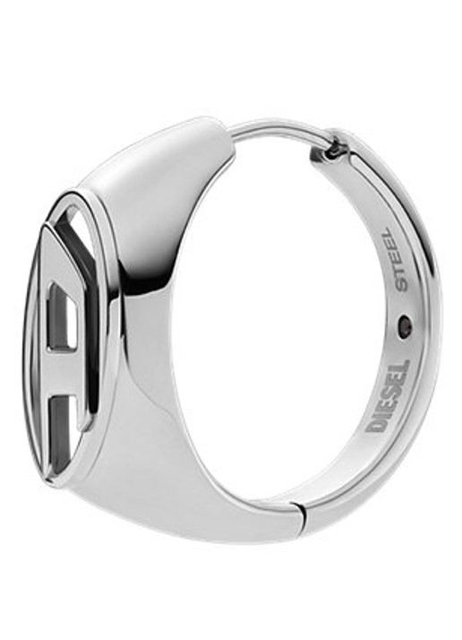 Diesel Oval D Logo enkele oorring DX1642040 - detail zilver