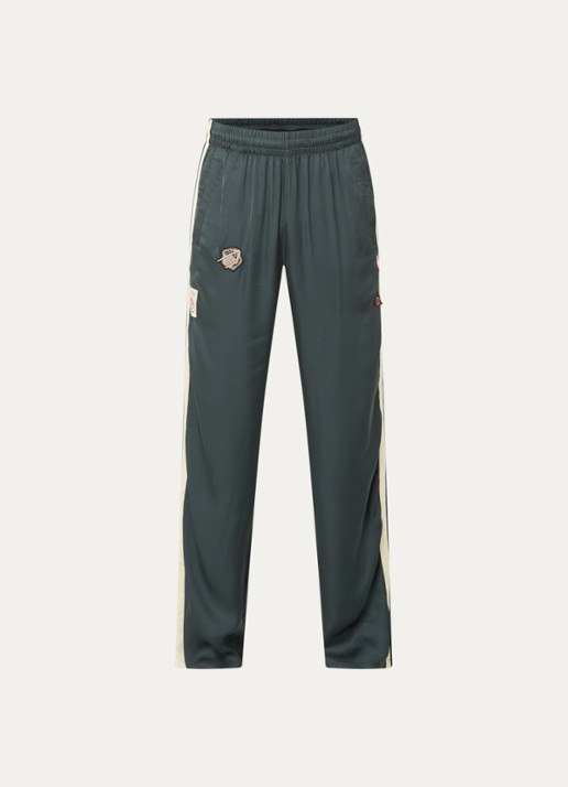 Diesel P-Annu straight fit trackpants met steekzakken - voorkant 4 bronsgroen