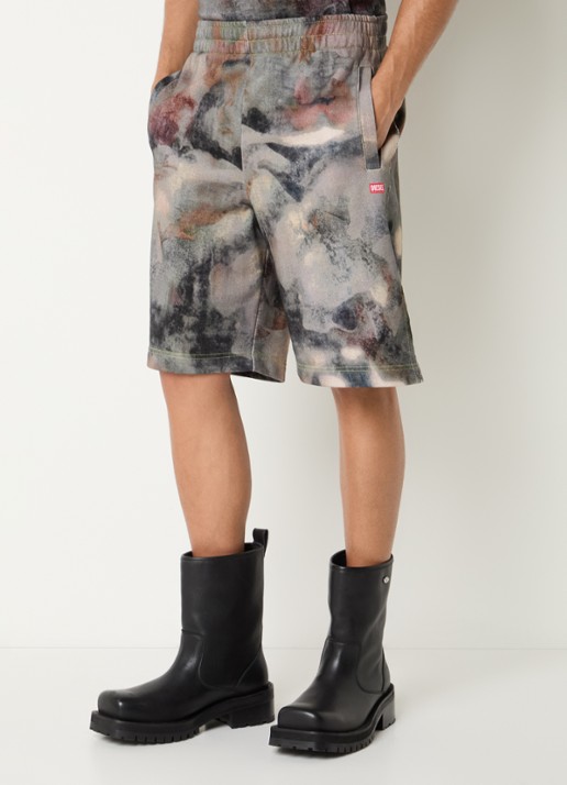 Diesel P-Crone-V1 straight fit korte joggingbroek met camouflageprint