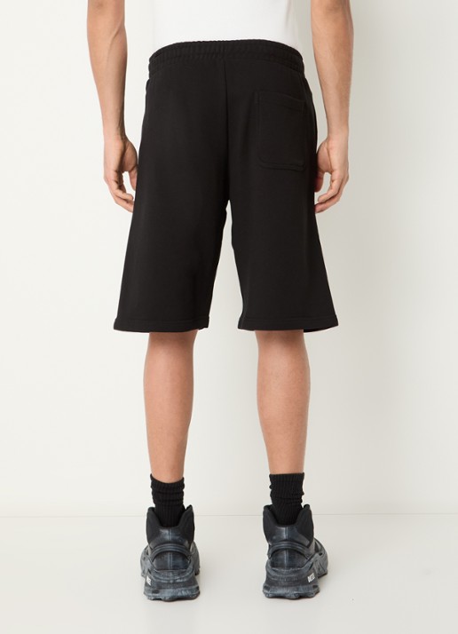 Diesel P-Crow loose fit korte joggingbroek met logoborduring - achterkant 3 zwart
