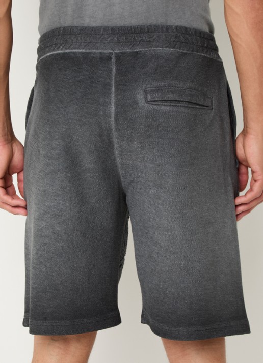 Diesel P-Crowde loose fit korte joggingbroek met print - achterkant 2 donkergrijs