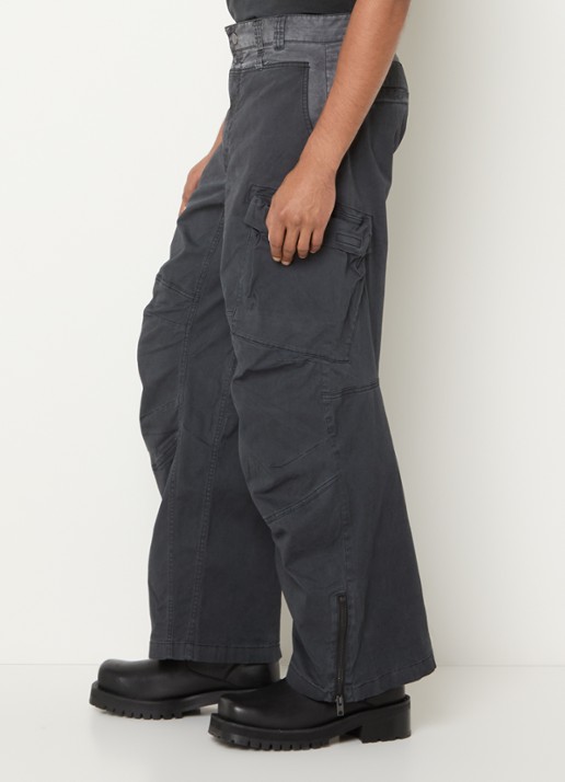 Diesel P-Dells straight fit cargobroek met klepzakken - detail 4 antraciet