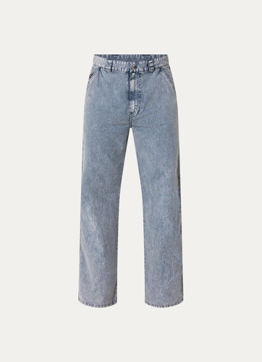 Diesel P-hantik straight fit chino met verwassen afwerking - voorkant grijs