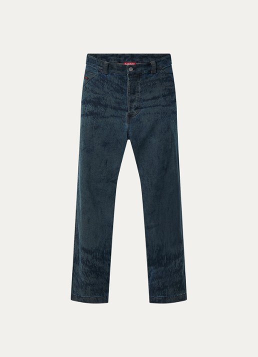 Diesel P-Livery-B straight leg jeans met donkere wassing - voorkant 2 indigo