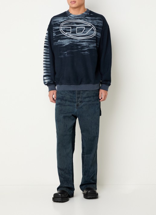Diesel P-Livery-B straight leg jeans met donkere wassing - voorkant 3 indigo