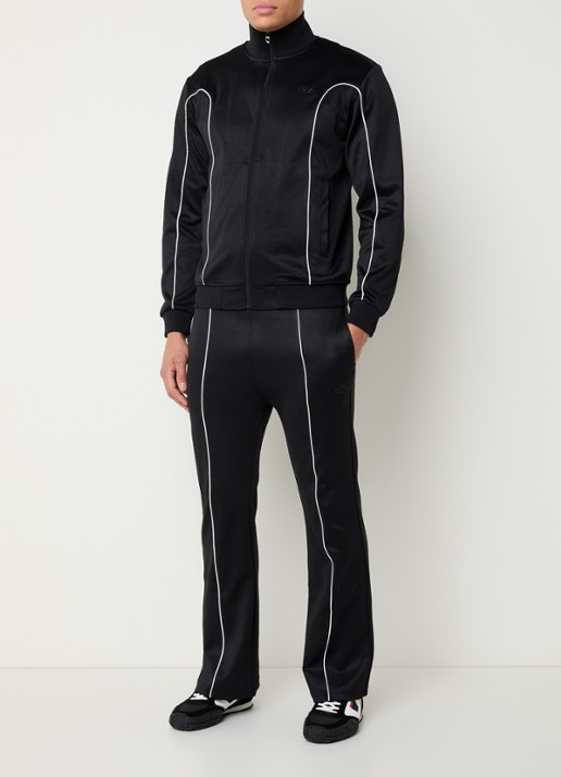 Diesel P-locking flared trackpants met steekzakken - voorkant 2 zwart