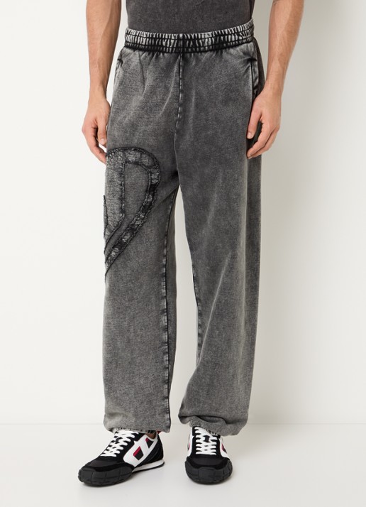 Diesel P-Marky-Den tapered fit joggingbroek met verwassen afwerking en logo