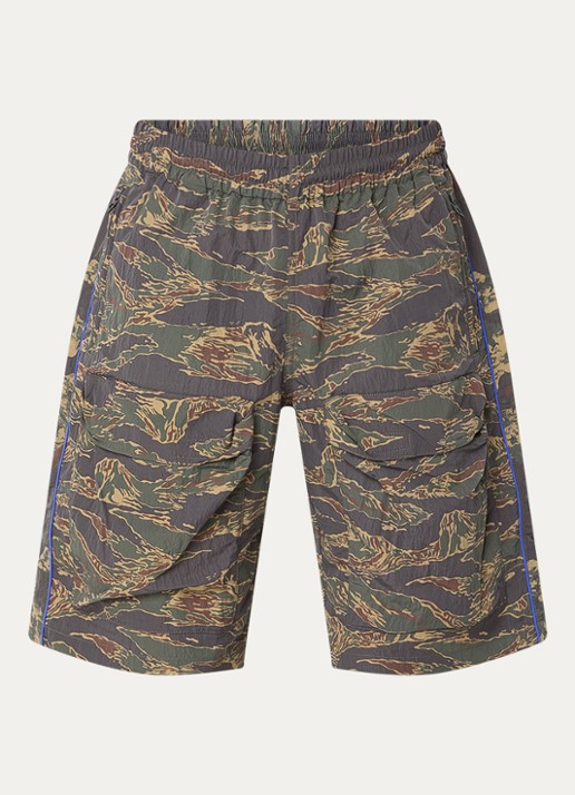Diesel P-Ramos korte cargobroek met camouflageprint - voorkant 3 olijfgroen