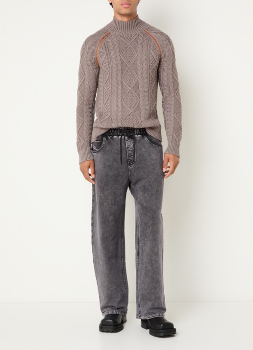Diesel P-Stuk loose fit joggingbroek met steekzakken - voorkant 2 donkergrijs