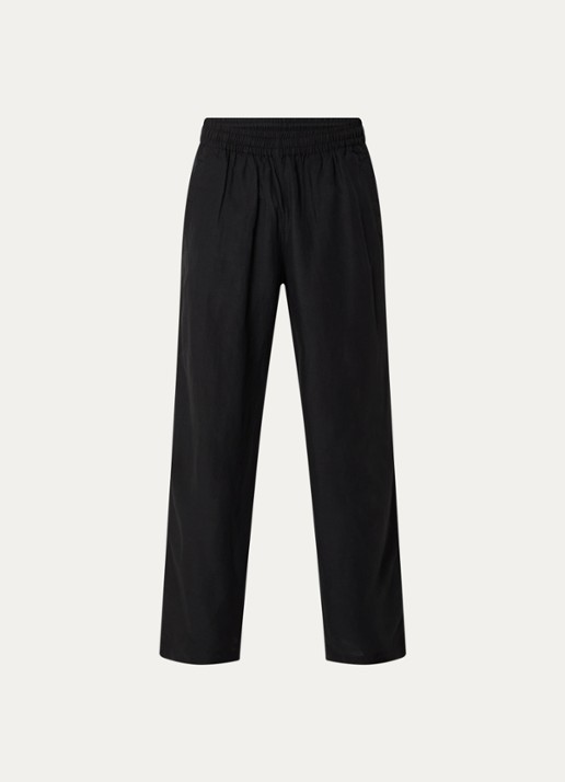 Diesel P-Theck-Pgbs wide fit broek in linnenblend met steekzakken - voorkant zwart