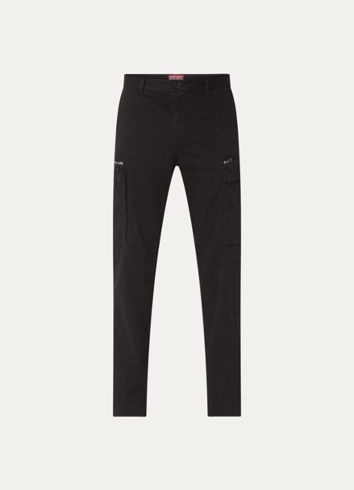 Diesel P-YE straight fit cargobroek met ritszakken - voorkant 4 zwart