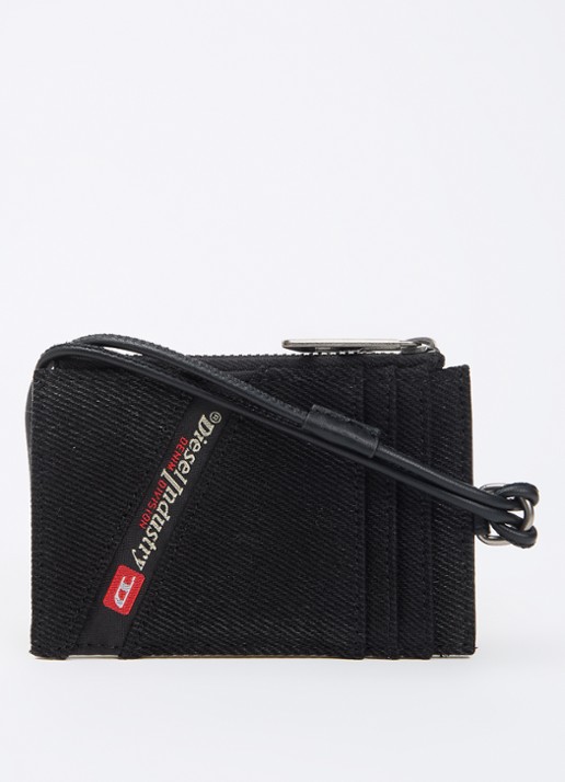 Diesel Pasjeshouder van denim met details van leer