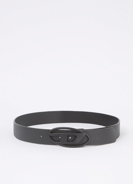 Diesel Reversible riem van leer - voorkant zwart